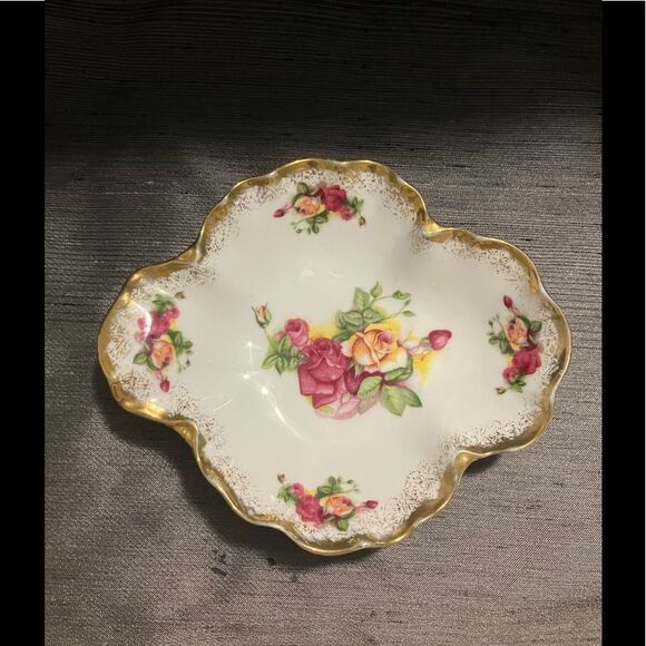 Hal-Sey Fifth Trinket or Candy Dish, Floral Antique Mid 20th Century - Picture 1 of 4